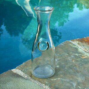 Anchor Hocking Embossed Carafe Decanter 1 Liter USA Glass Personalized Etched G